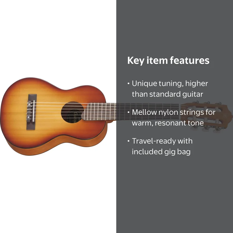 Yamaha GL1 Guitalele Ukulele with Instrument Tuner, Mini 6-String
