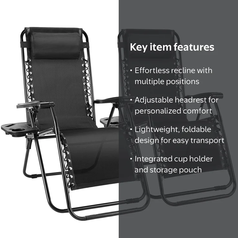 EDX Zero Gravity Chair Outdoor Lounge Chair, Suitable for Beach
