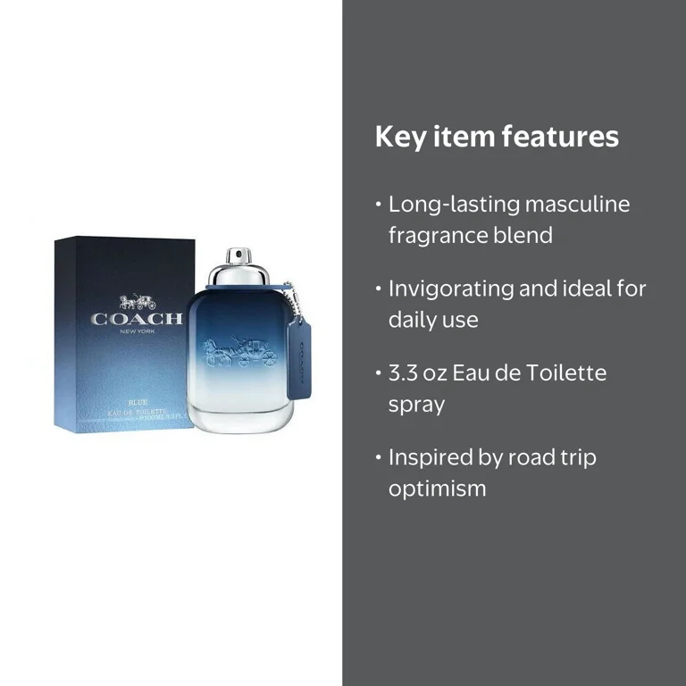 Coach, Eau De Toilette Spray for Men, 3.3 oz, Aromatic Lime