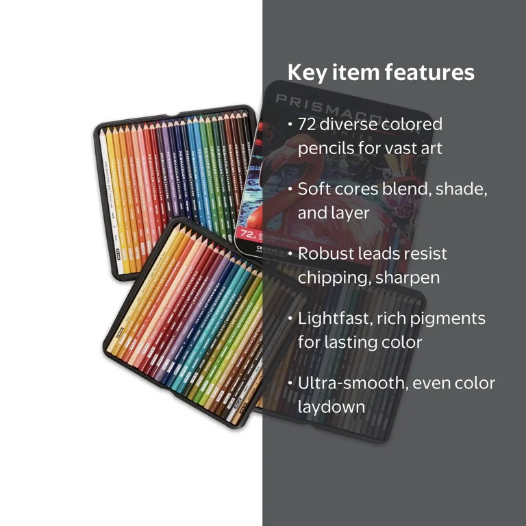 Prismacolor, Colored Pencils, 72 Count, Premier Soft Core Assorted