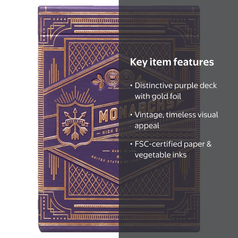 theory11, Monarchs Playing Cards, Purple, Luxury Standard Deck