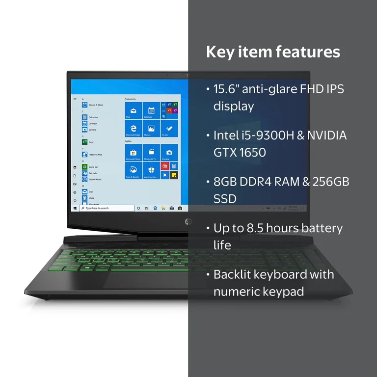 HP Pavilion Gamer Laptop, i5 GTX 1650, 8GB/256GB, Windows 10
