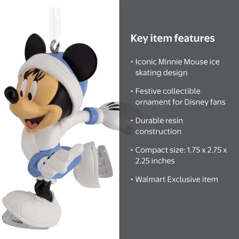 Hallmark Disney Minnie Mouse Ice Skating Christmas Ornament