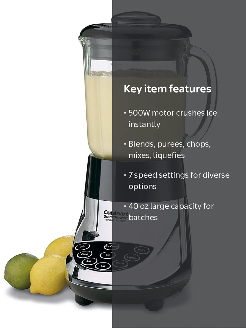 Cuisinart Quick Prep 7-Speed Blender, Chopper, 500 Watts, Black Cuisinart Quick Prep 7-Speed Blender, Chopper, 500 Watts, Black