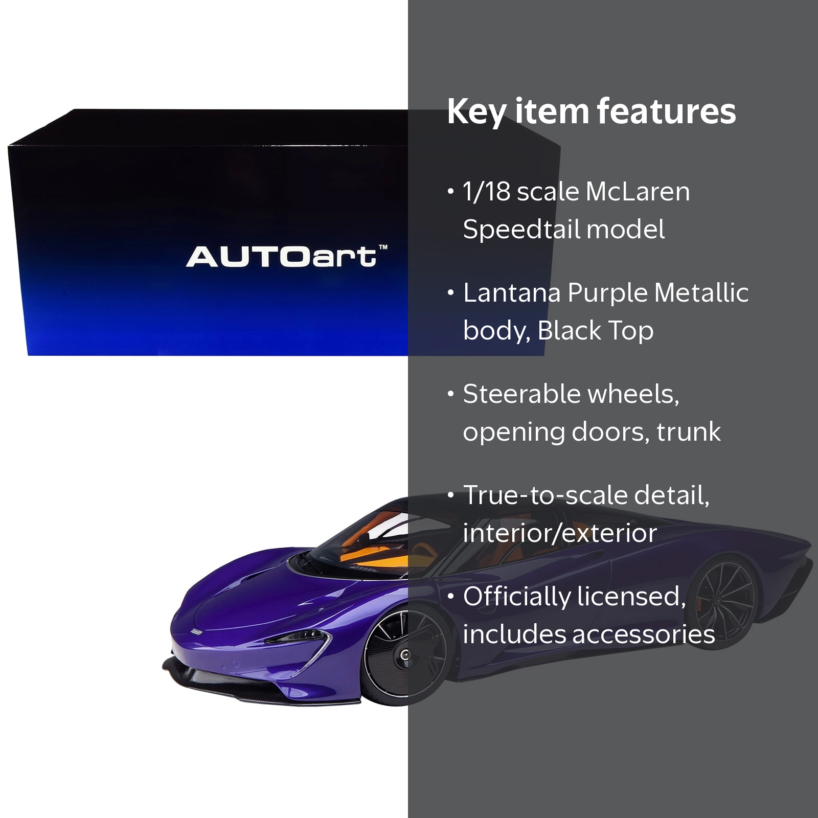 McLaren Speedtail Lantana Purple Metallic with Black Top and