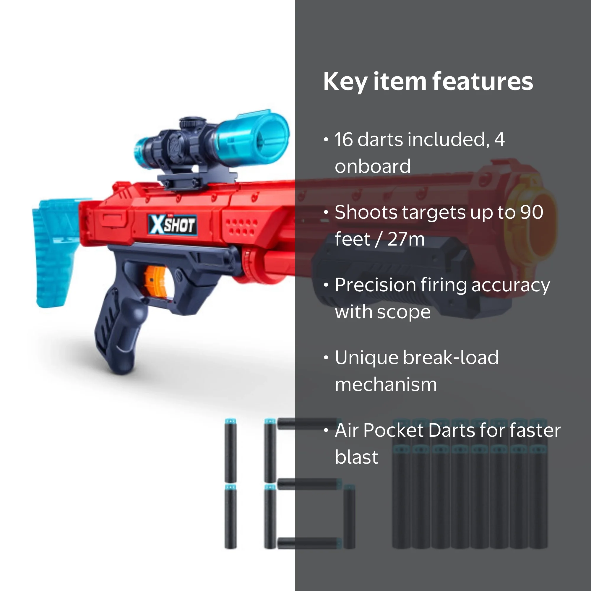 XSHOT Excel Hawk Eye Blaster (16 Darts) by ZURU - Walmart.com