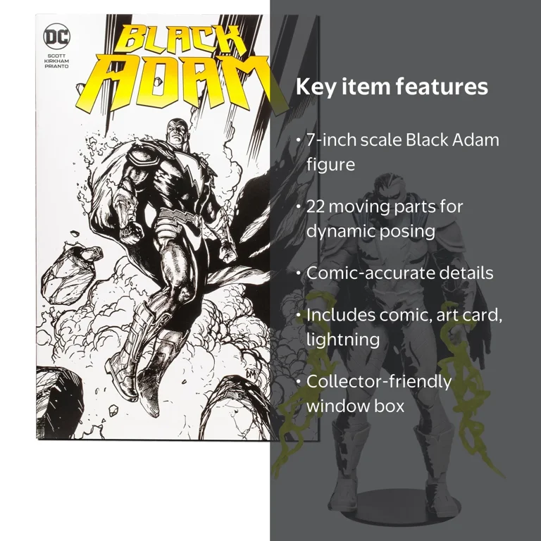 McFarlane Toys DC Direct Black Adam Line Art with Exclusive Comic
