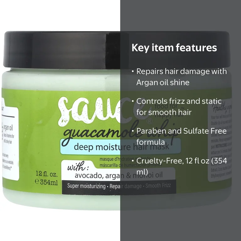 Sauce Beauty Deep Moisture Hair Mask, Guacamole Whip, 12 fl oz