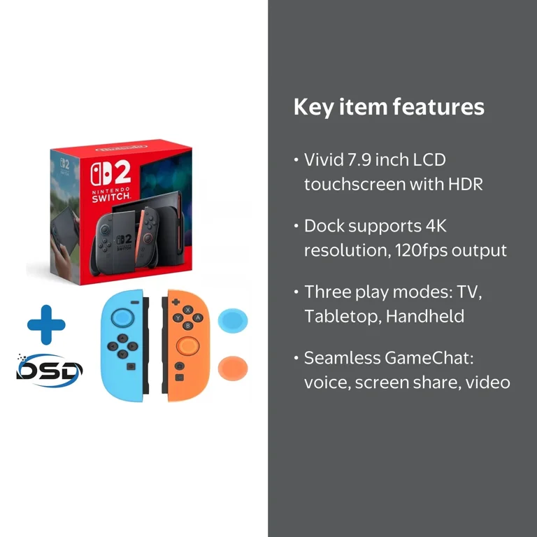 2025 Newest Nintendo Switch™ 2 with DSD Joy-Con Cover for Handheld