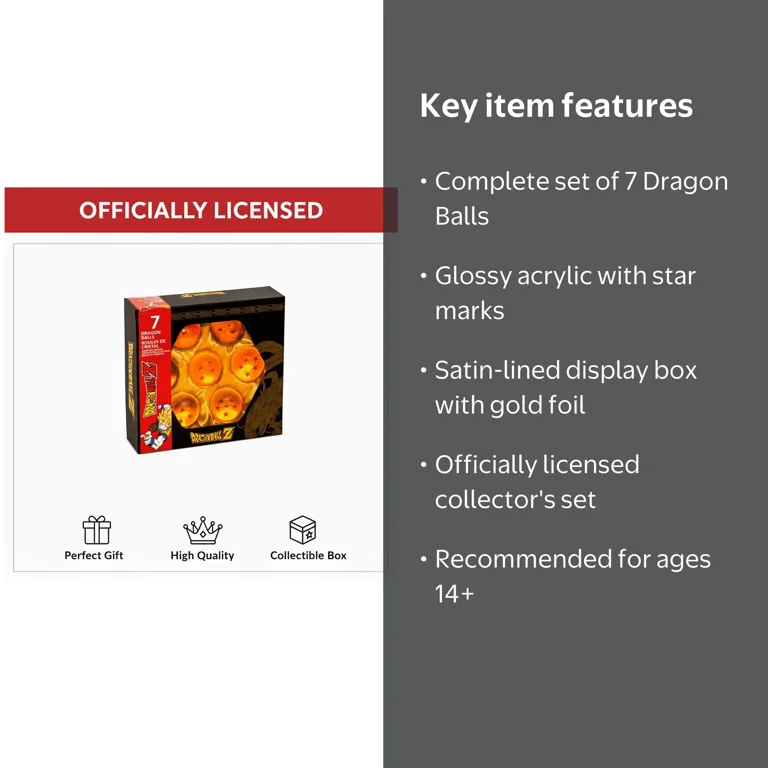 ABYstyle Dragon Ball Z Collector's Set, 7 Dragon Balls, Satin Box
