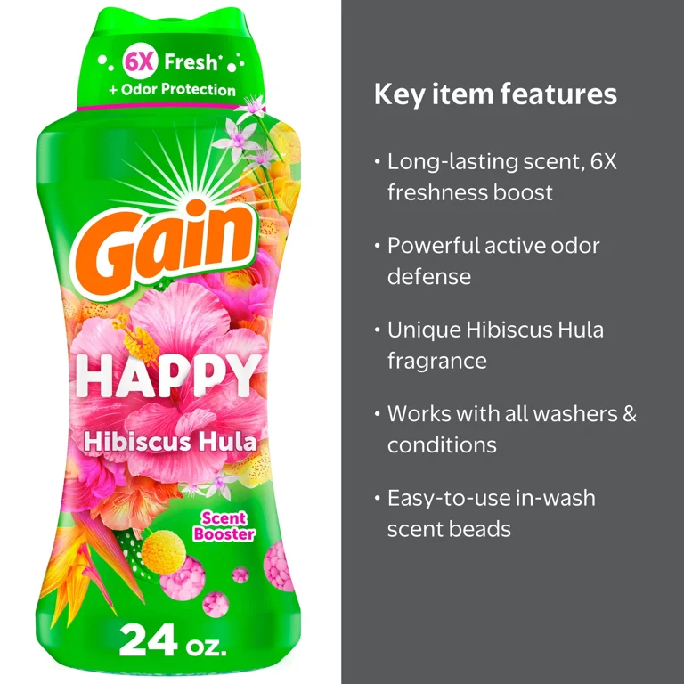 Gain, Laundry Scent Beads, 24 oz, Hibiscus Hula scent - Walmart.com