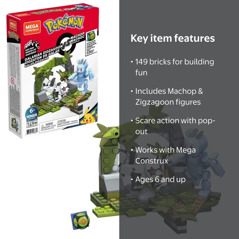MEGA Pokemon Building Toy Kit, 149 Pieces, Machop vs. Zigzagoon