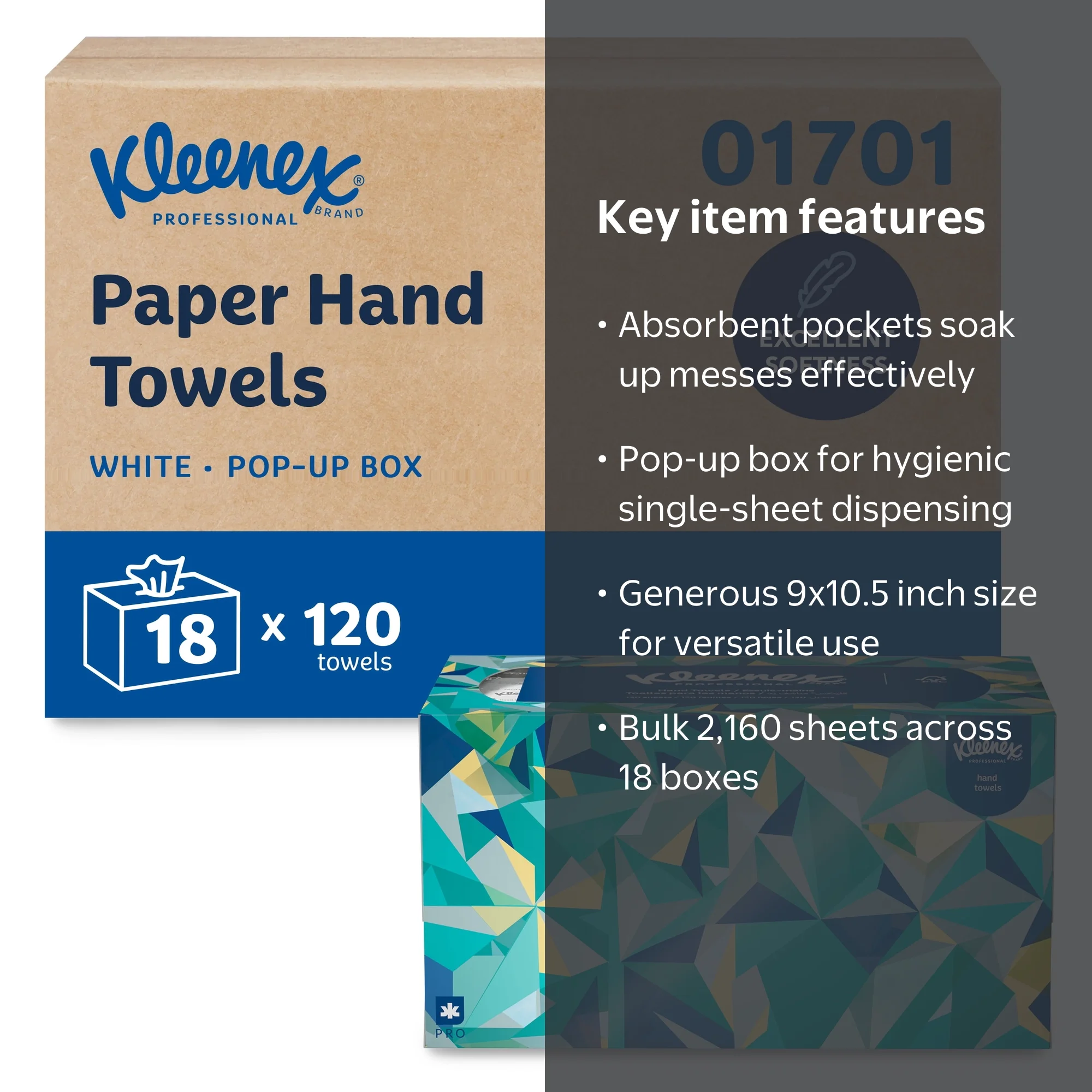 Kleenex, Paper Hand Towels, 01701, Pop-Up Box White - Walmart.com