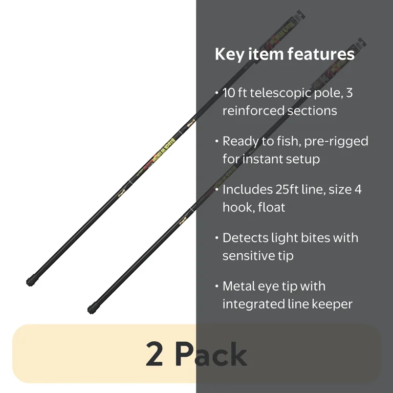 black widow fishing pole instructions Jigging World | (2 pack) B'n'M Pole Black