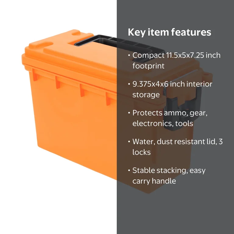 Sheffield, Ammo & Utility Storage Box, 12630, Orange - Walmart.com