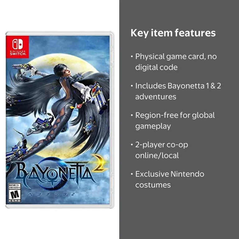 Nintendo Switch Bayonetta 2 RPG Video Game - Physical Card, World