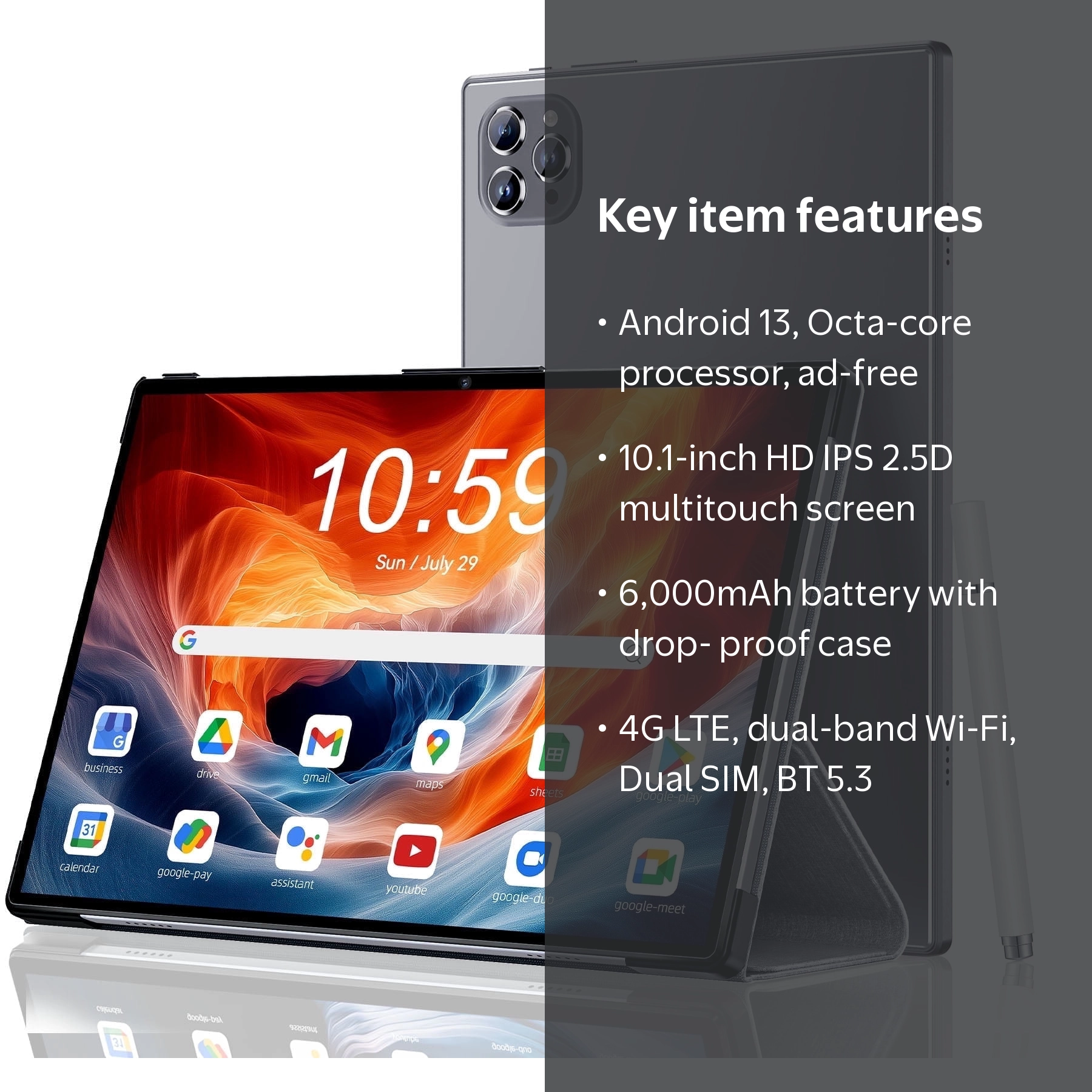 2025 Android 13 Tablet,STA 10.1 inch Tablets 6GB+64GB +128GB
