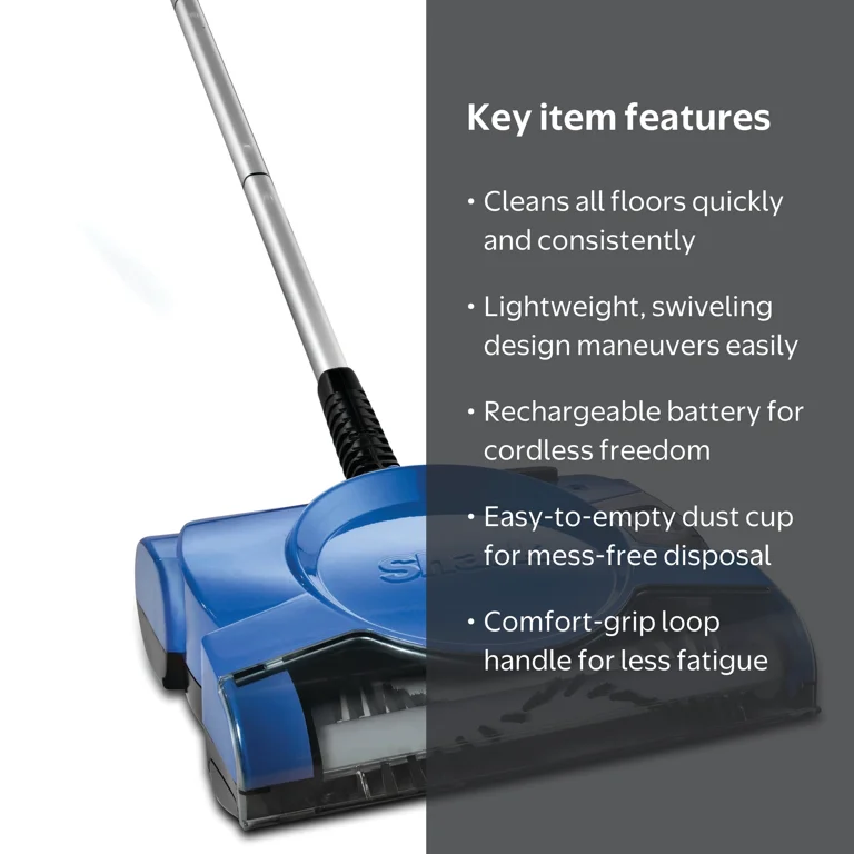 Shark, Cordless Carpet and Floor Sweeper, V2700Z, Blue - Walmart.com
