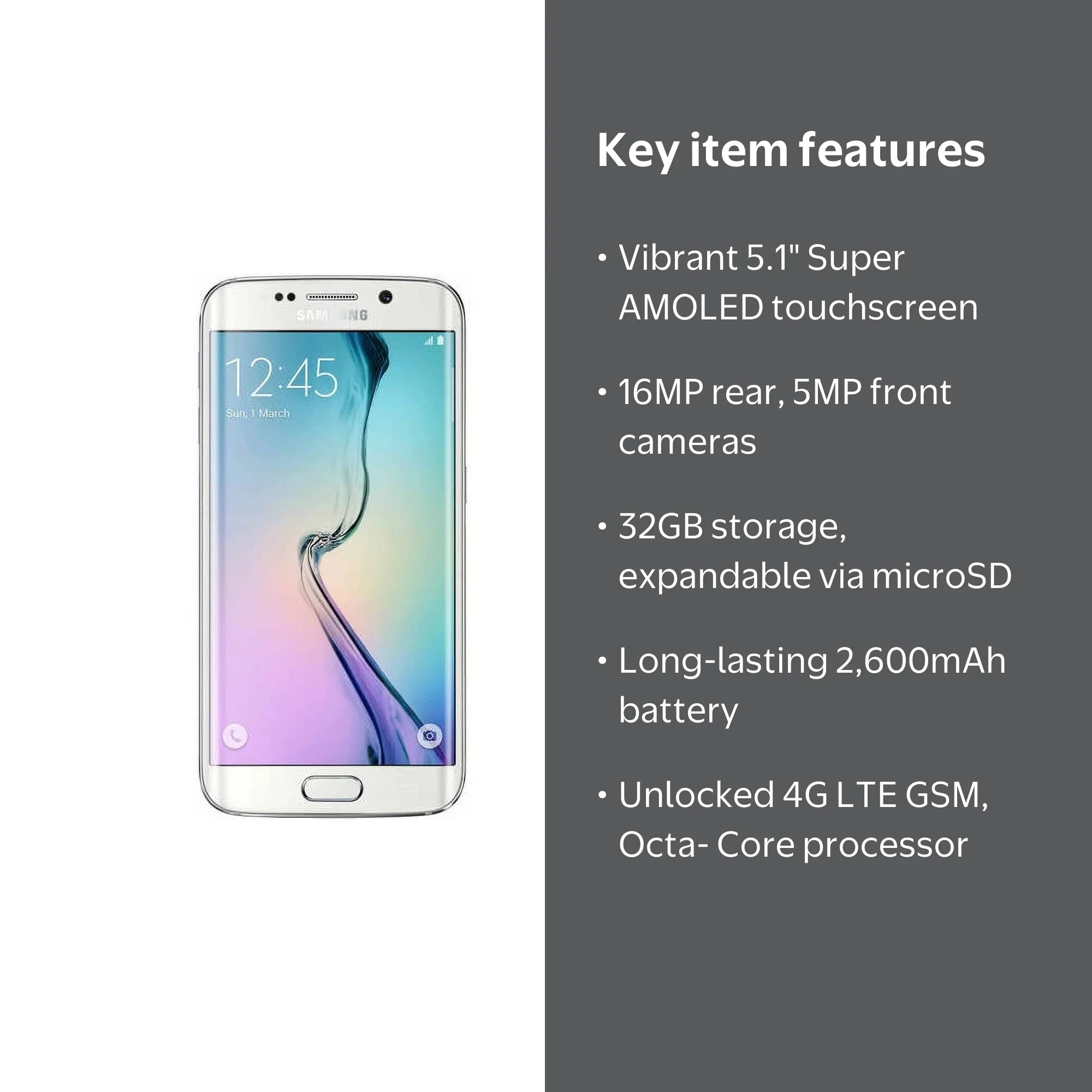Samsung Galaxy S6 Edge G925 32GB GSM 4G LTE Octa-Core Smartphone