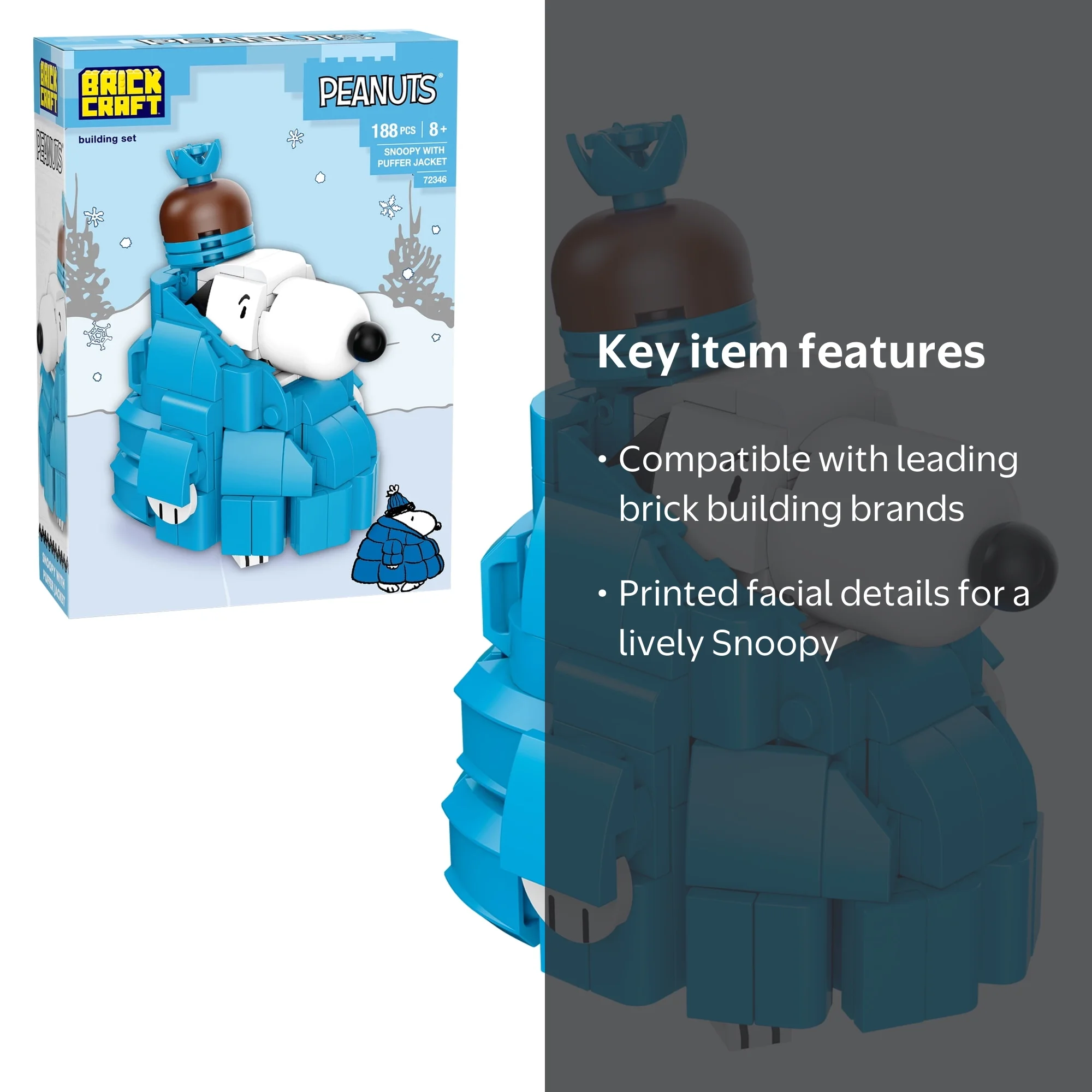 Brickcraft Peanuts Snoopy with Puffer Jacket Building Kit (188