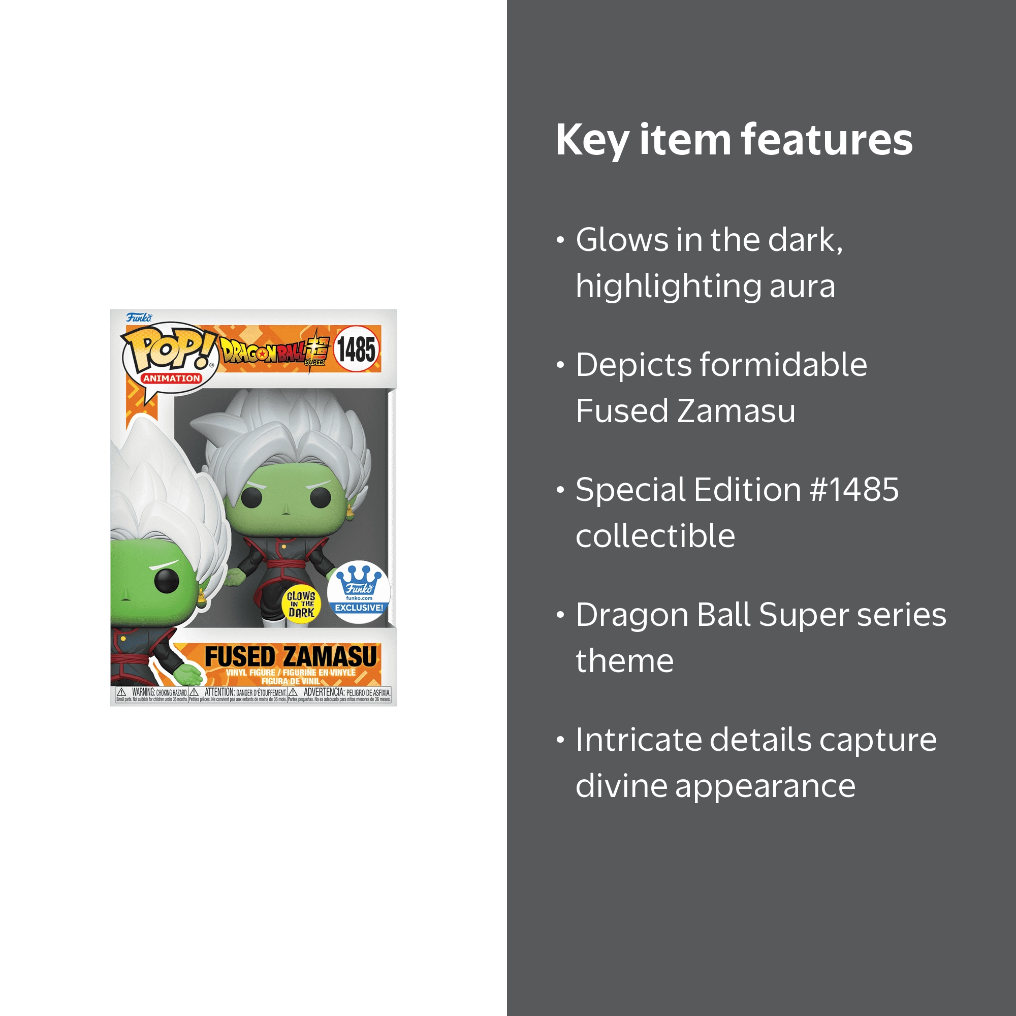 Funko, Funko Pop! Vinyl Figure, #1485, Fused Zamasu Glow in The