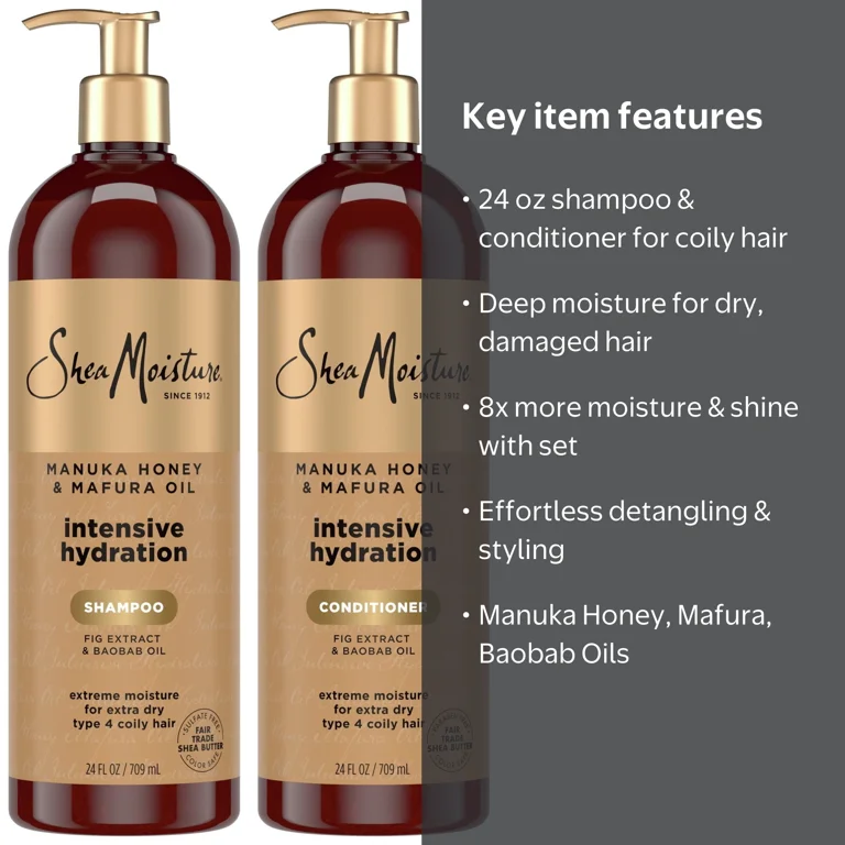 SheaMoisture Shampoo and Conditioner Manuka Honey and Mafura Oil SheaMoisture Shampoo and Conditioner Manuka Honey and Mafura Oil