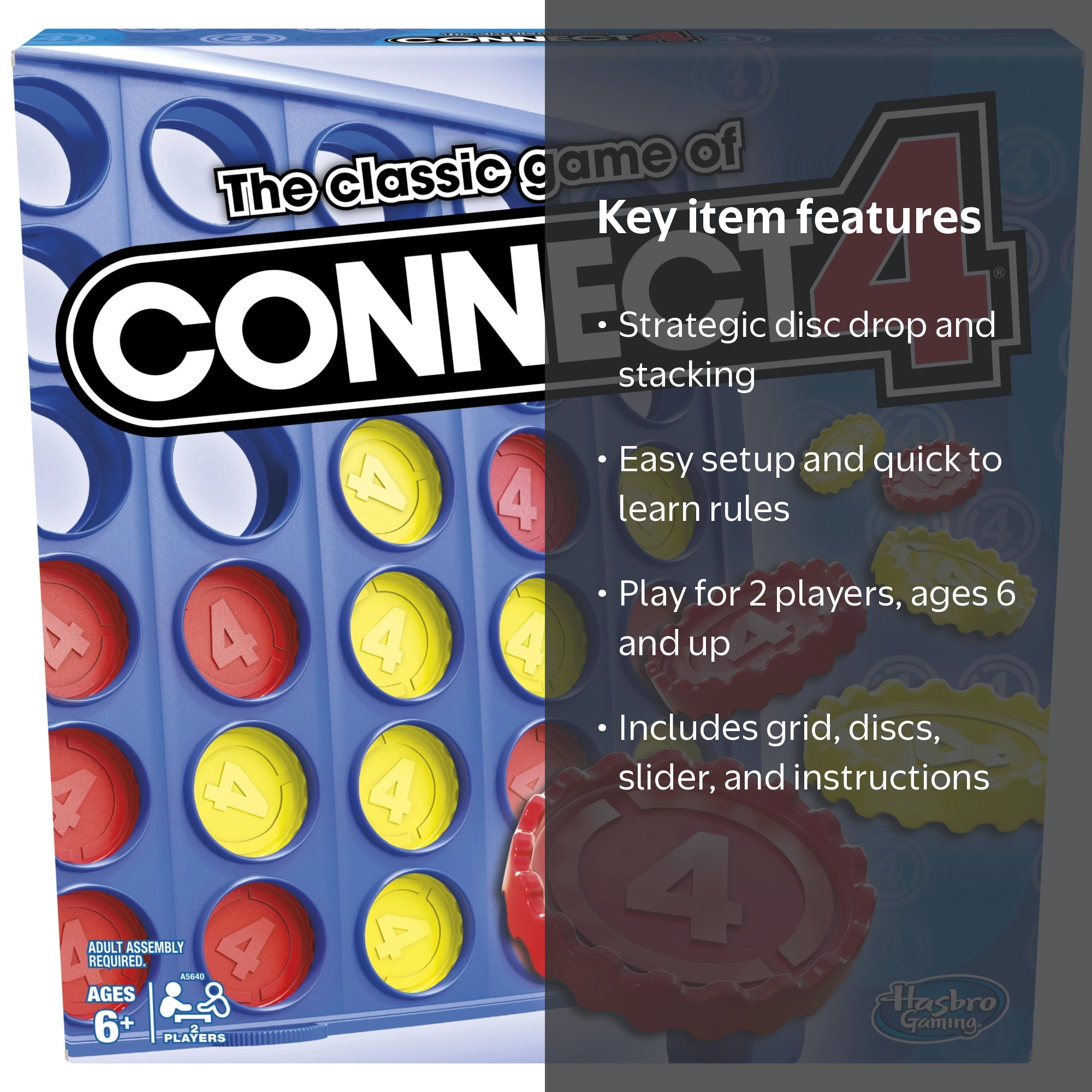 Connect 4, Classic Grid Game, One Size, Multicolor - Walmart.com
