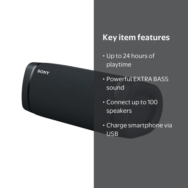 Sony SRSXB33 Wireless Bluetooth Speaker with Extra Bass, Party