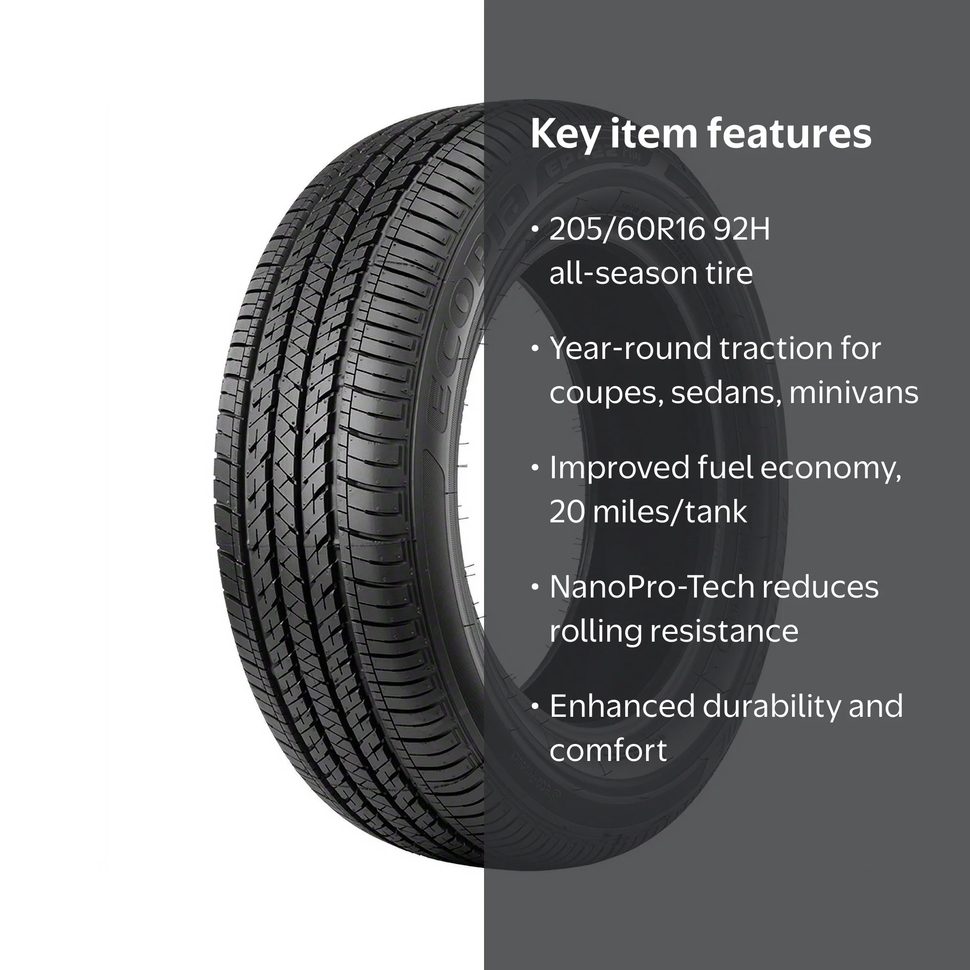 Bridgestone Ecopia EP422 Plus All Season 205/60R16 92H Passenger