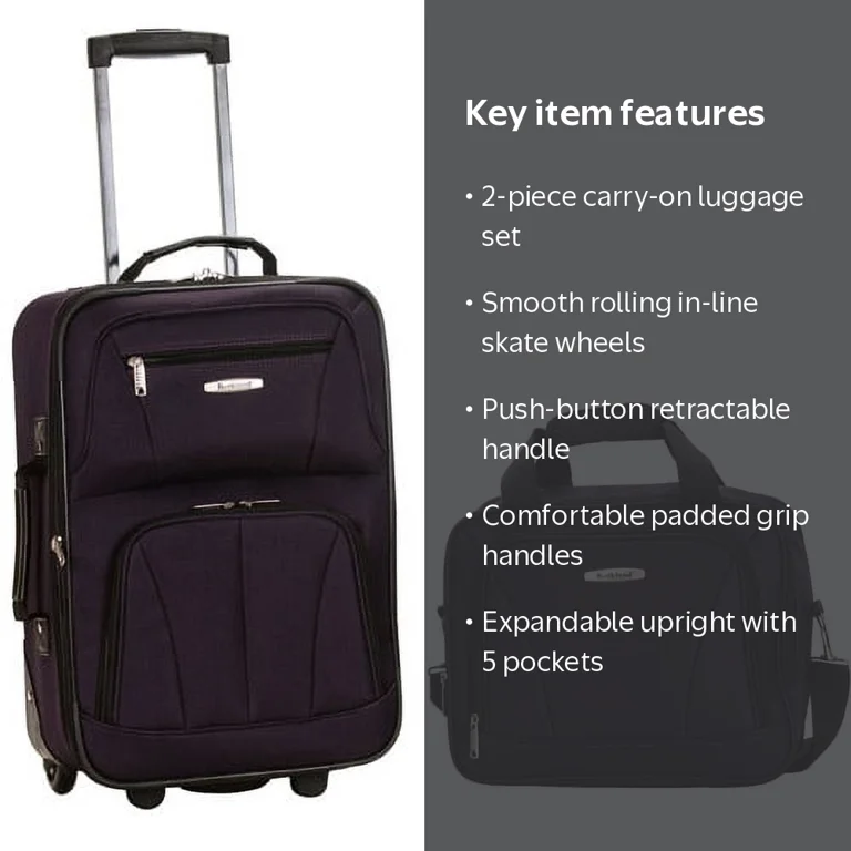 レヨガード Reyonex 電磁波 　と新品レヨガードホルダーの2点セット Rockland Rio 2-Piece Carry-On Luggage Set, 19