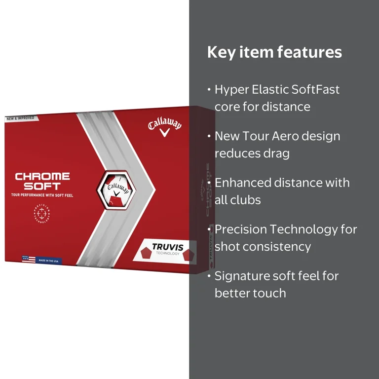Callaway Chrome Soft Truvis 22 Red Golf Balls 12pk - Walmart.com