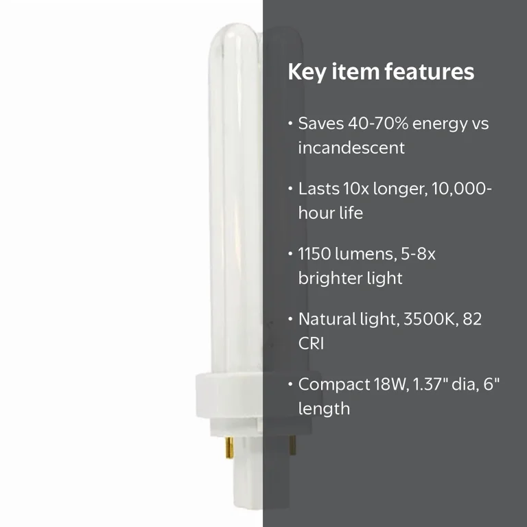 Sylvania 18W CF18DD/835/ECO G24D-2 2-Pin Compact Fluorescent Light