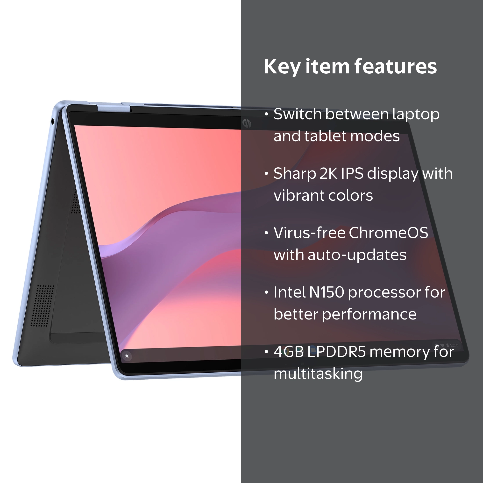 HP Chromebook x360 14 Laptop PC 2K Chrome OS Intel N150 4GB 128GB