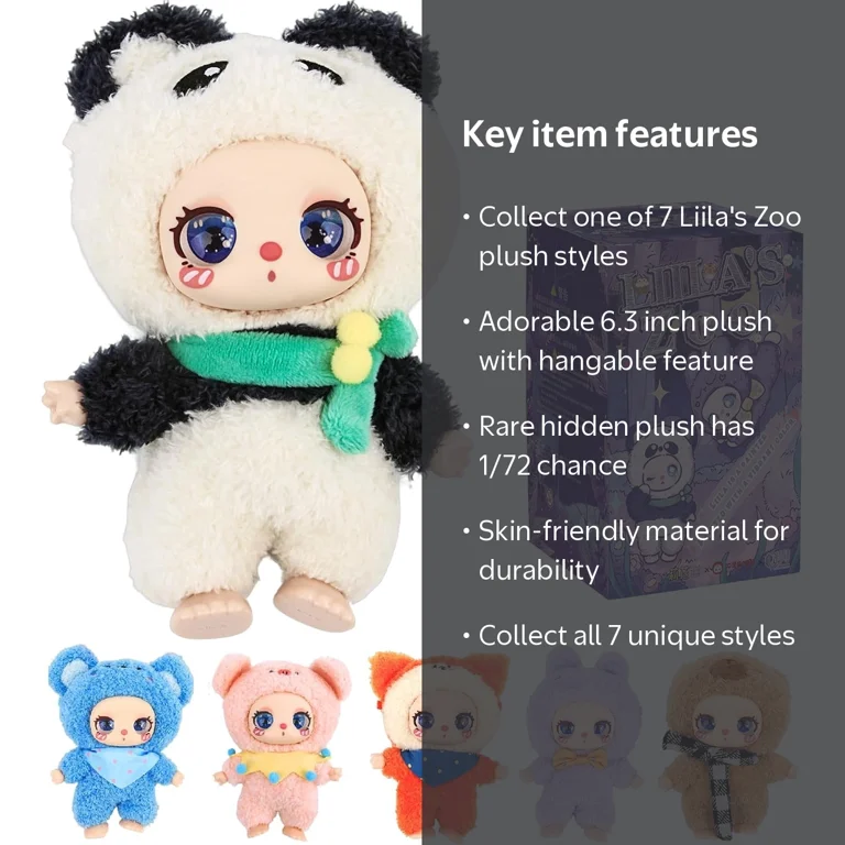 Liila' s Zoo Series Plush Doll Blind Box, Adorable Plush