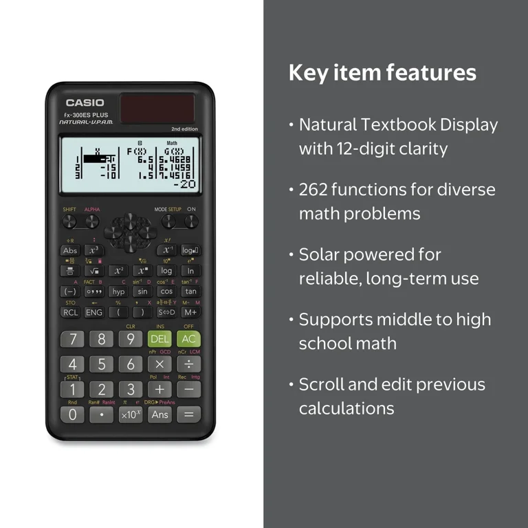 Casio FX-300ESPLS2-S 2nd Edition Scientific Calculator, 12-Digit