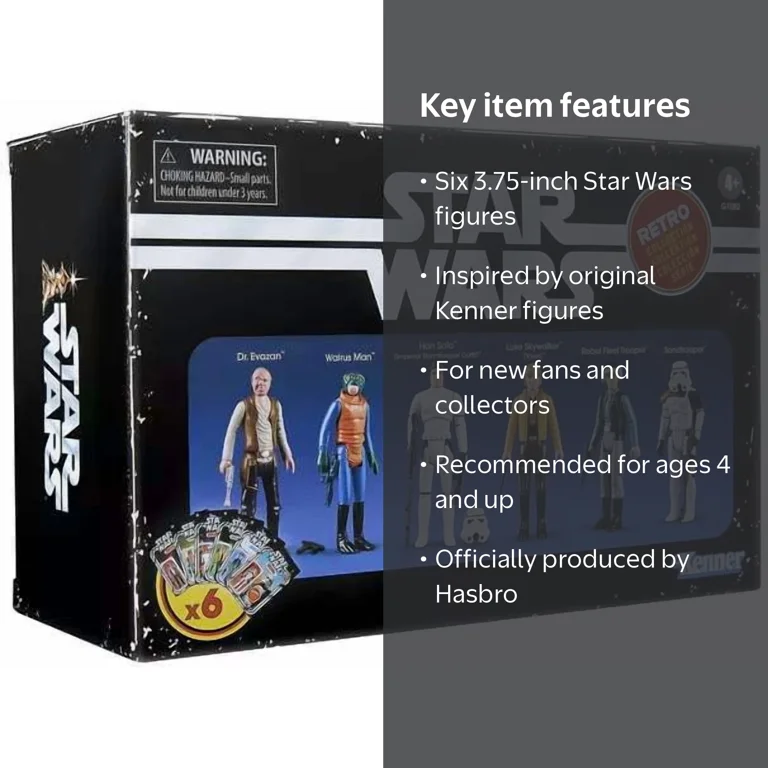 Hasbro, Star Wars Retro Collection Action Figure 6-Pack, 3.75-inch