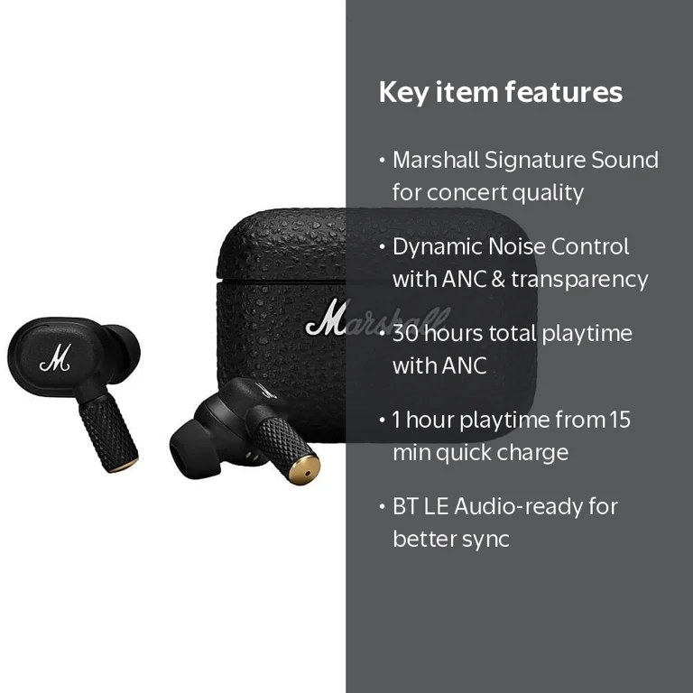 Marshall, Motif II ANC Wireless Headphones, Black, 30 Hr Playtime
