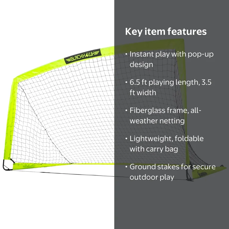 Franklin Sports, Soccer Goal, 6.5' x 3.5' Net, Pop Up Foldable