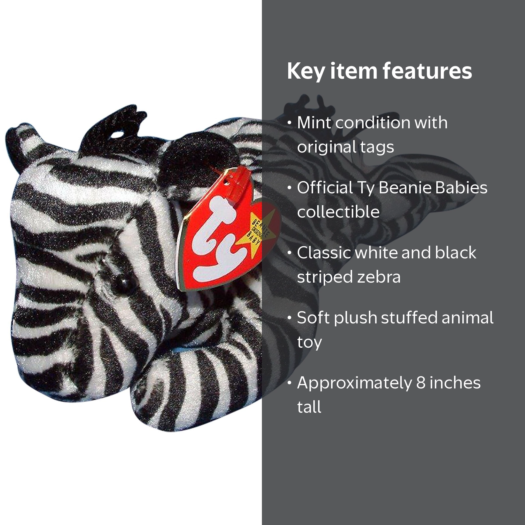 Beanie Babies Ziggy the Zebra Plush by Ty 1995 - Walmart.com