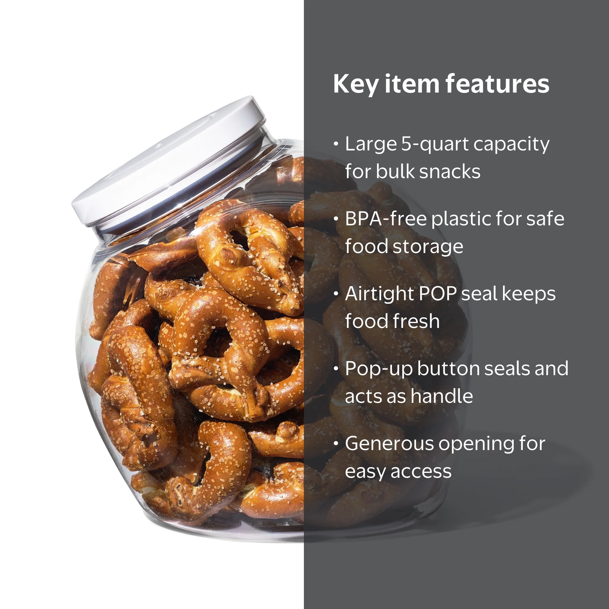 OXO, Softworks POP Large Snack Jar, 5 Qt, Airtight Seal - Walmart.com