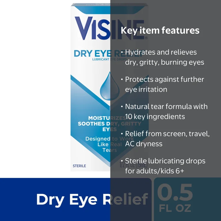 Visine Soothing Dry Eye Relief Lubricating Eye Drops, 0.5 fl. oz