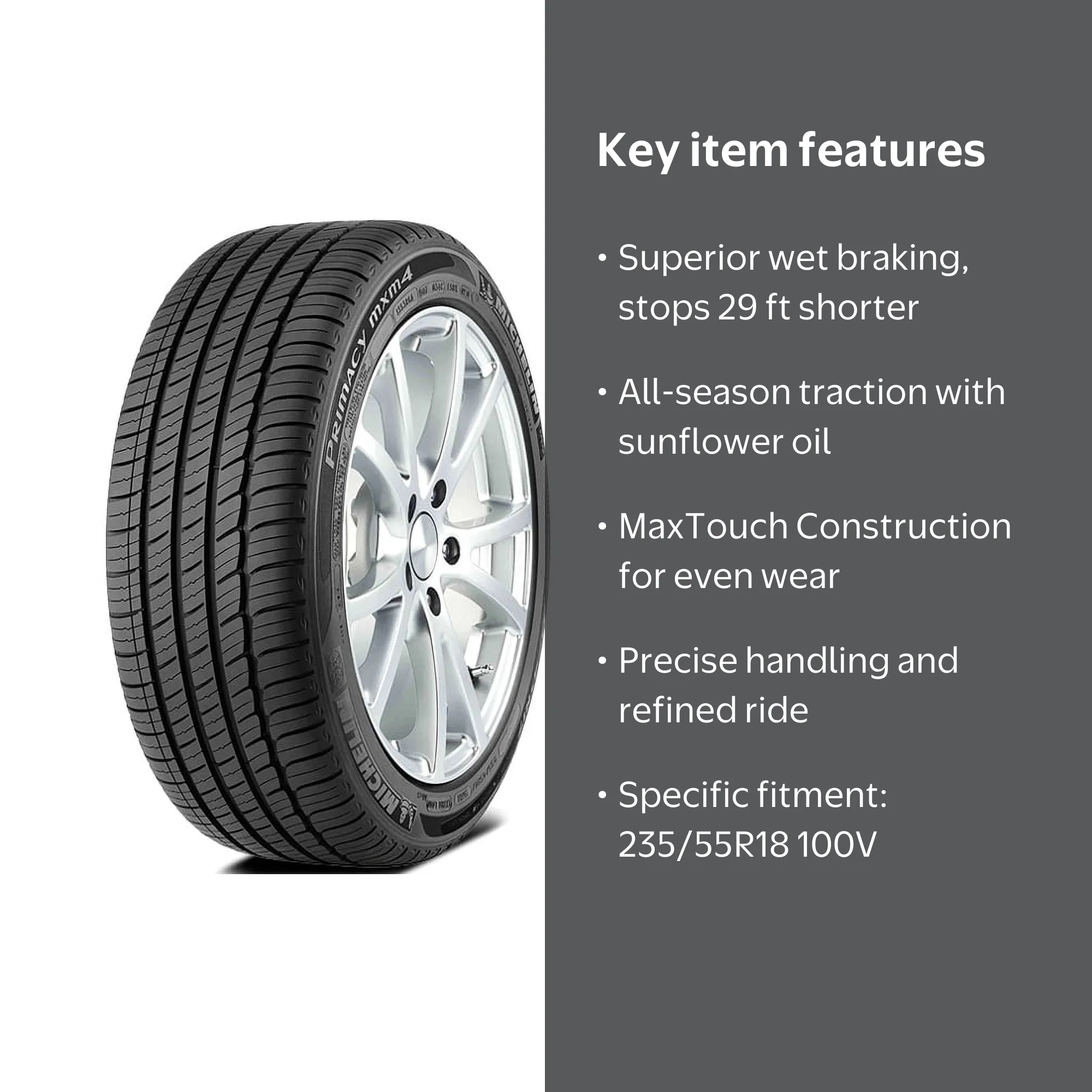 Free Shipping! Michelin Primacy MXM4 All-Season Highway Tire 235