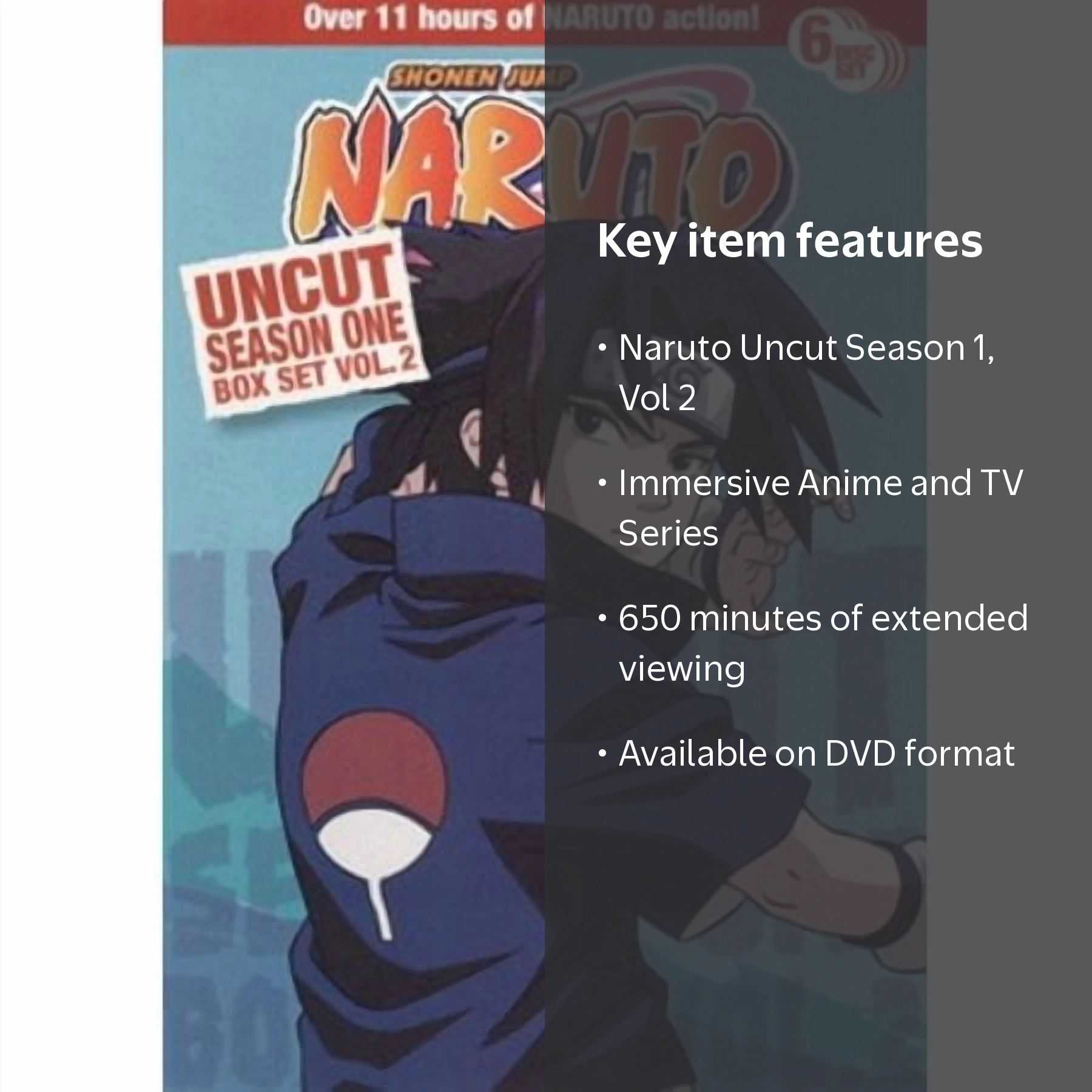 NARUTO DVD BOX I II セット Naruto Uncut Season 1 Vol 2 Box Set, DVD, Anime TV Series, 650