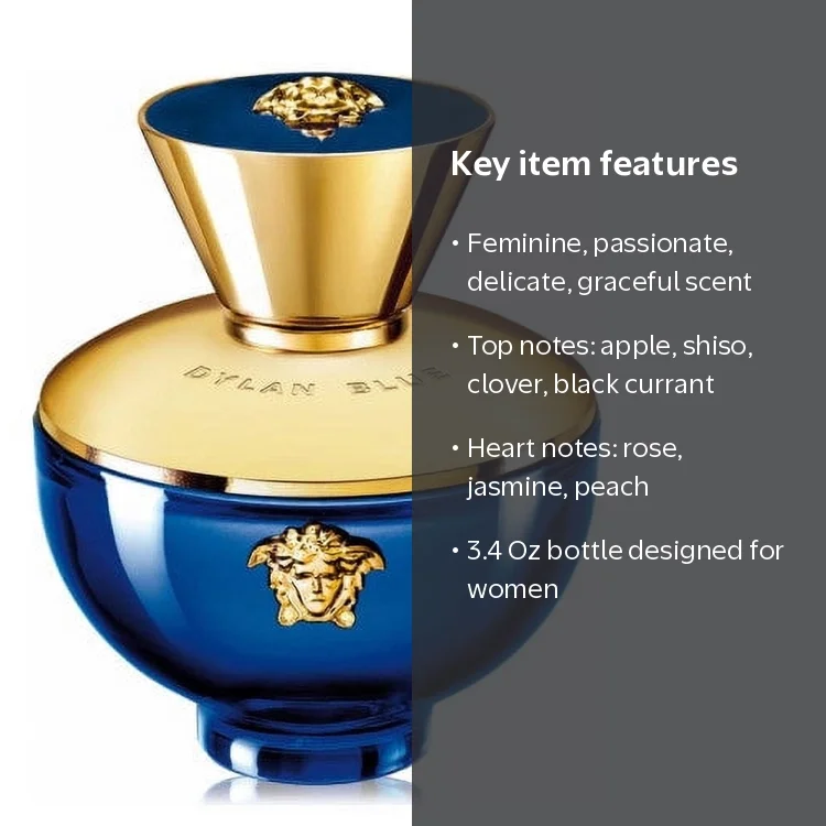 Versace, Eau De Parfum, 3.4 Oz, Floral, Fruity, Rose Jasmine Peach