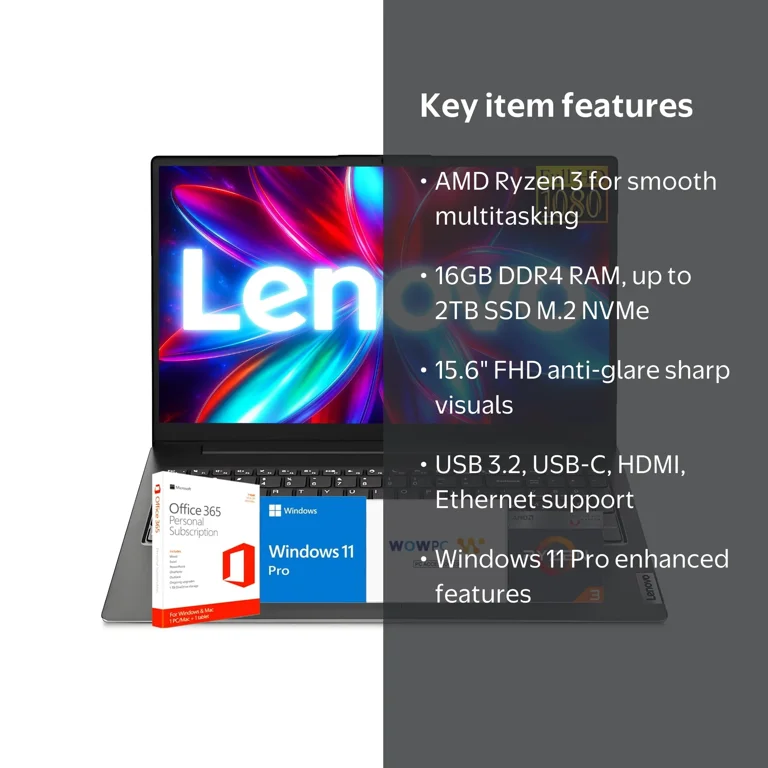 Lenovo V15 Laptop for Student & Business with Microsoft Office