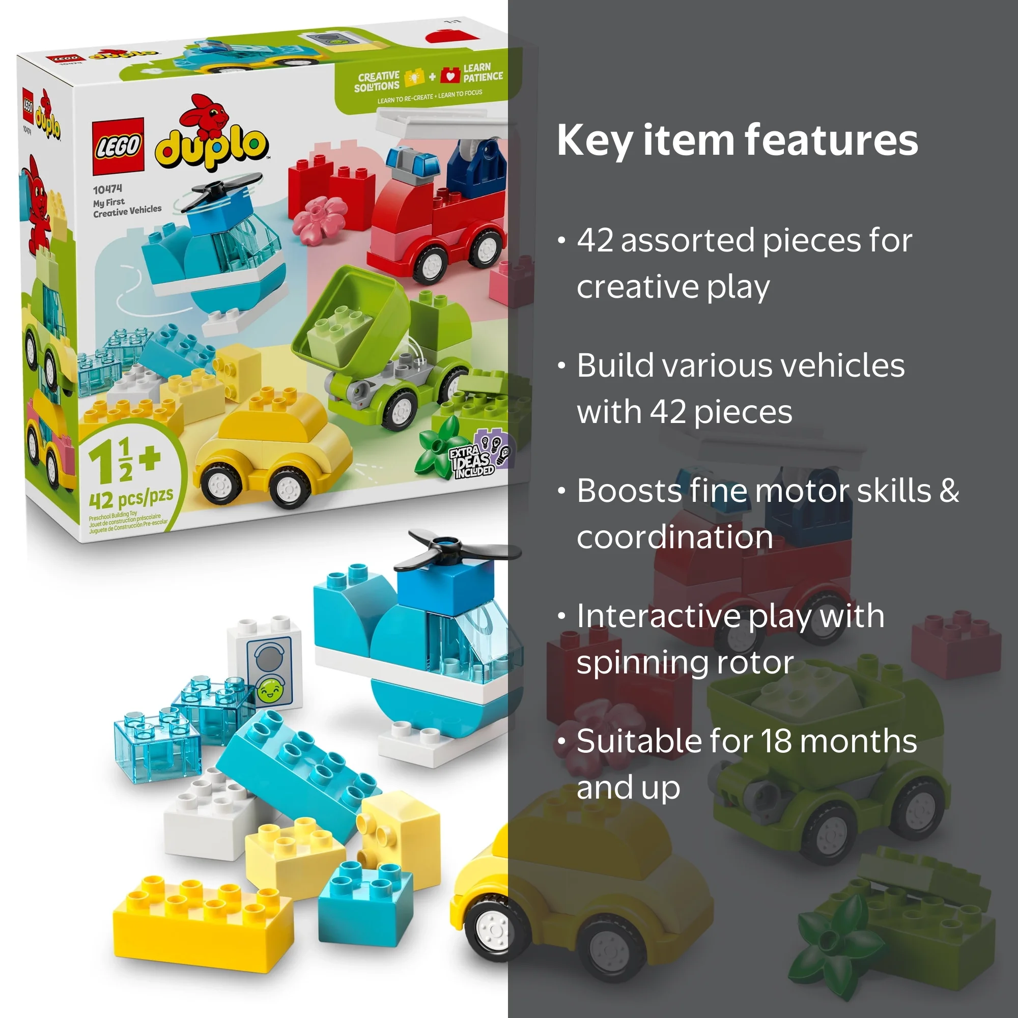 LEGO DUPLO My First Creative Vehicles Building Toy for Toddlers