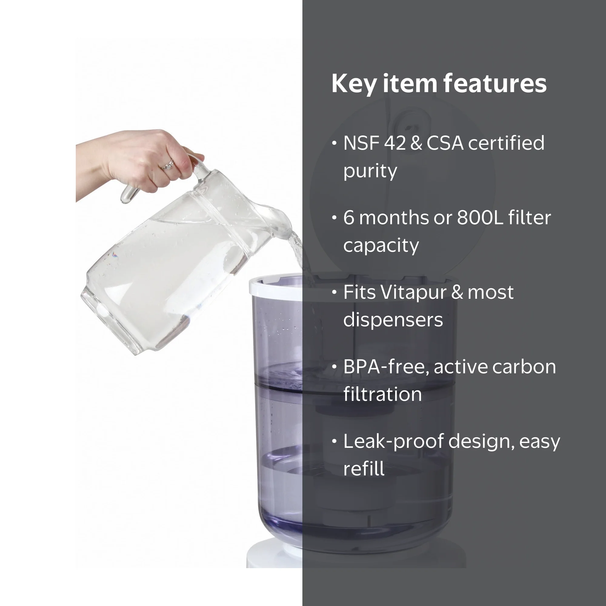 Vitapur® Water Filtration Bottle System for Top-Load Water