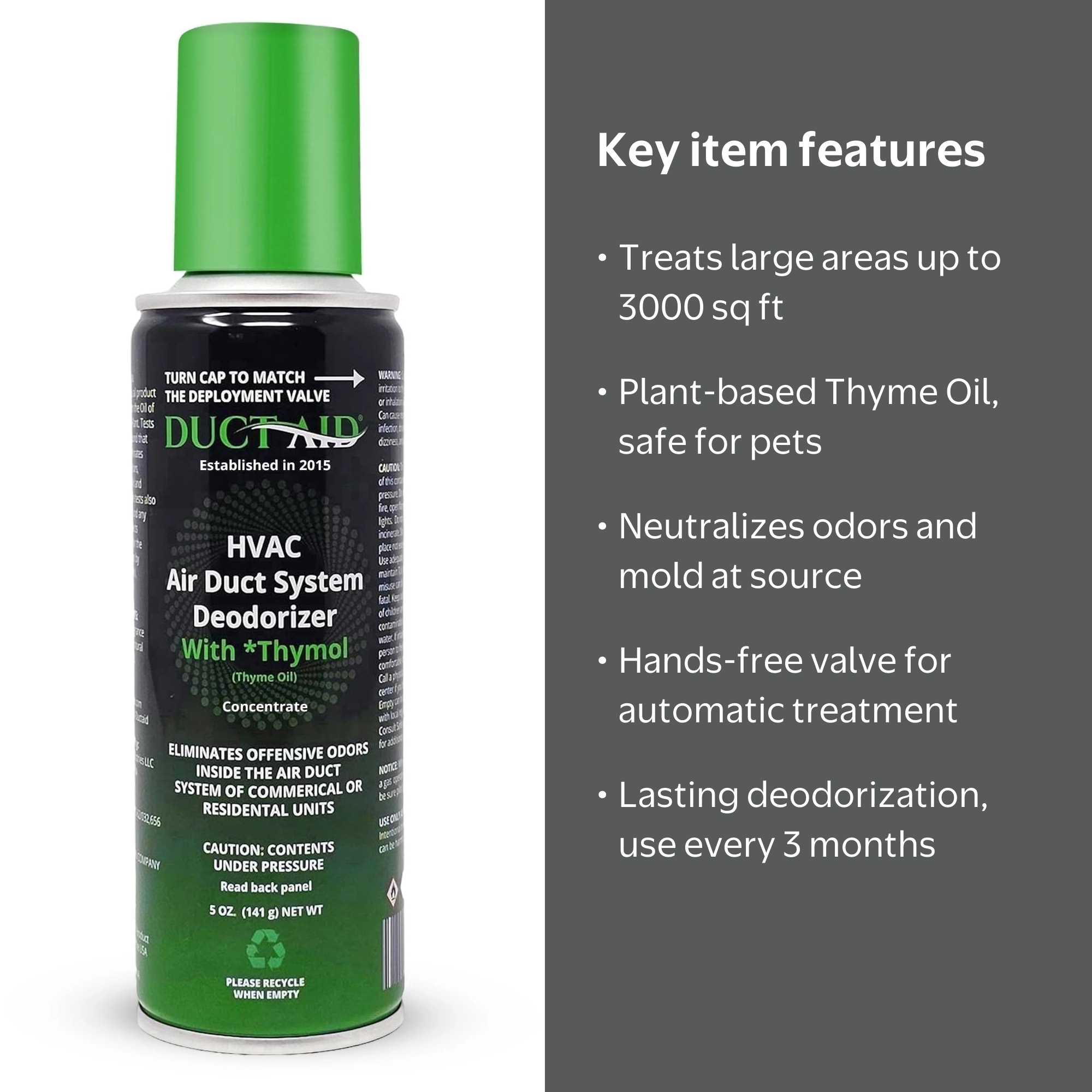 Duct Aid, HVAC Air Deodorizer, Mold Treatment Fogger, Odor Remover