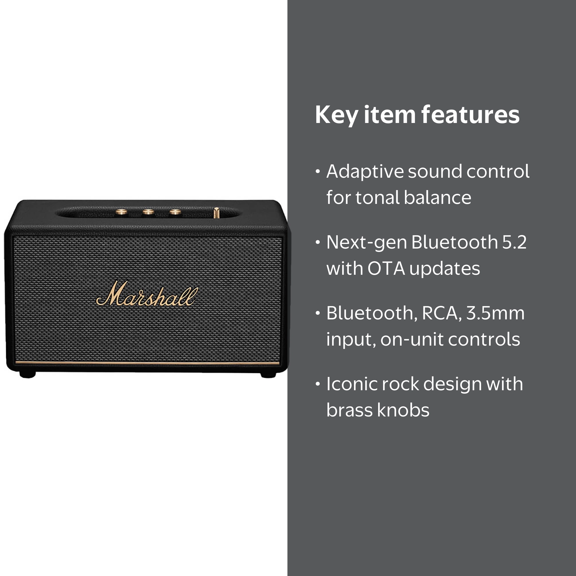 Marshall, Stanmore III Bluetooth Speaker System, Up to 80W, Black