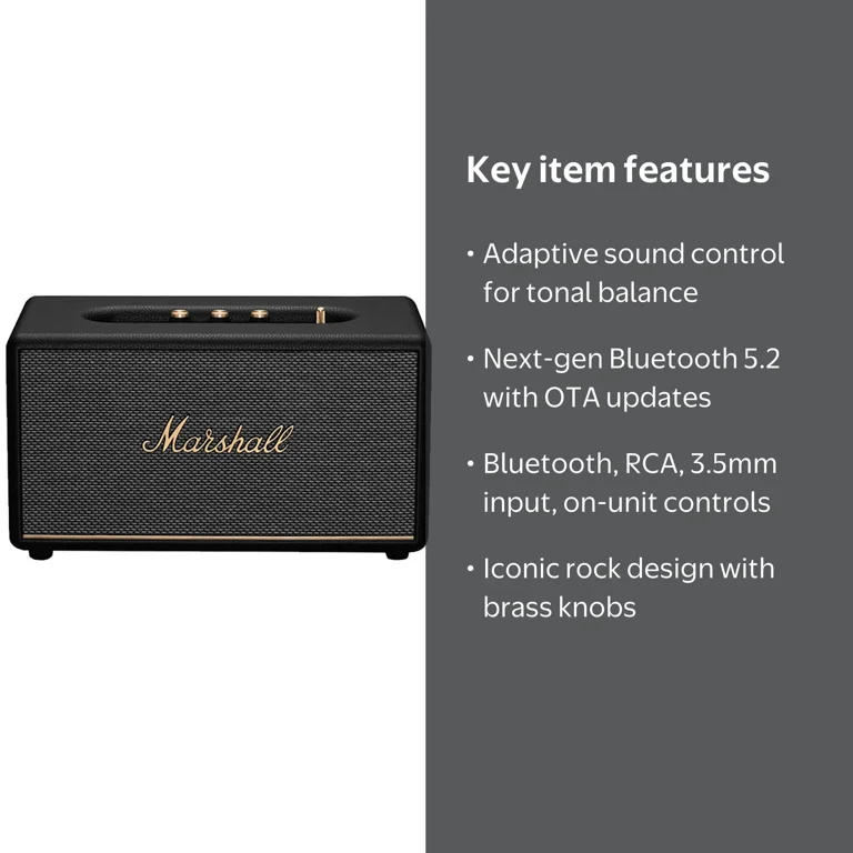 Marshall, Stanmore III Bluetooth Speaker System, Up to 80W, Black